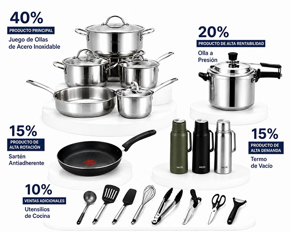 Lotes de Stock de Utensilios de Cocina Diseñados para Mercados Latinoamericanos