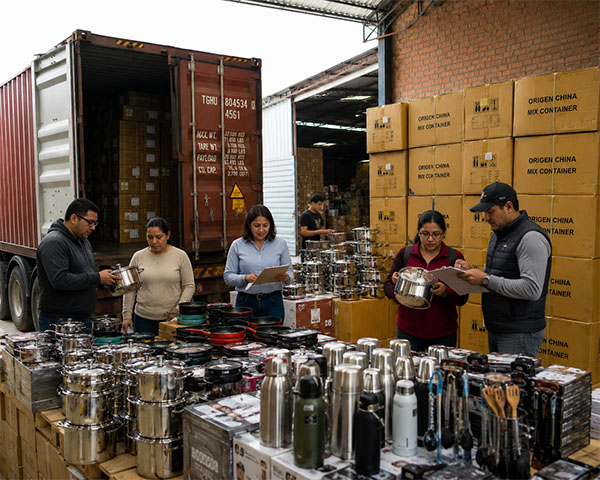 Kitchenware importers in Central and South America receive container shipments from China