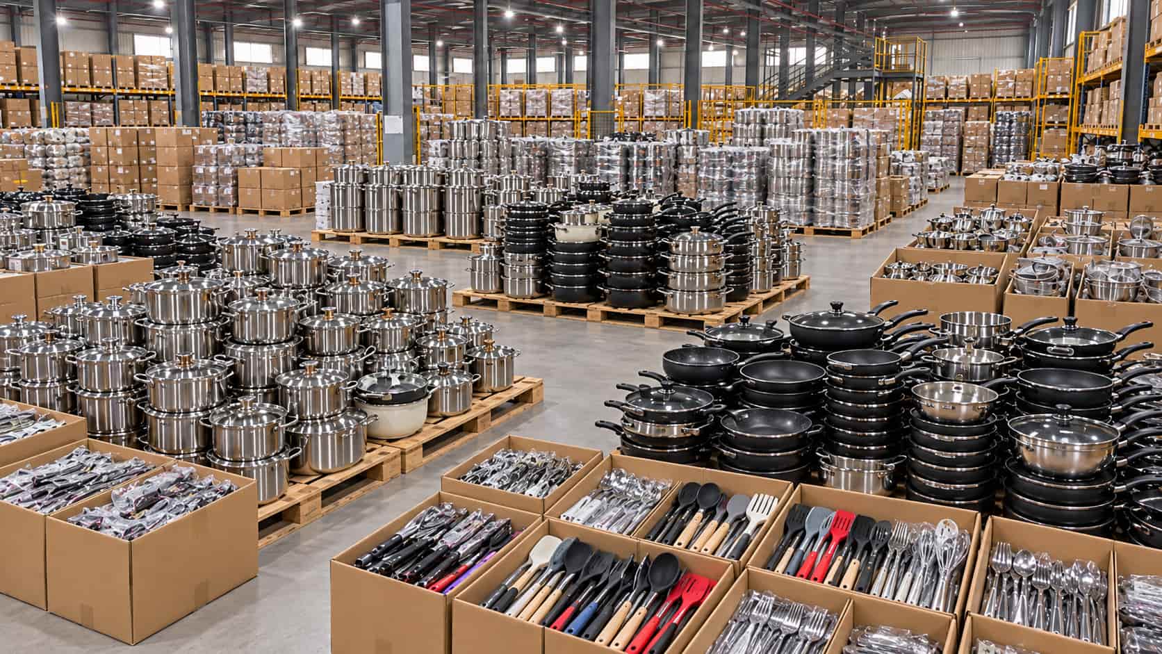 Mixed brand-new stock kitchenware prepared for container wholesale